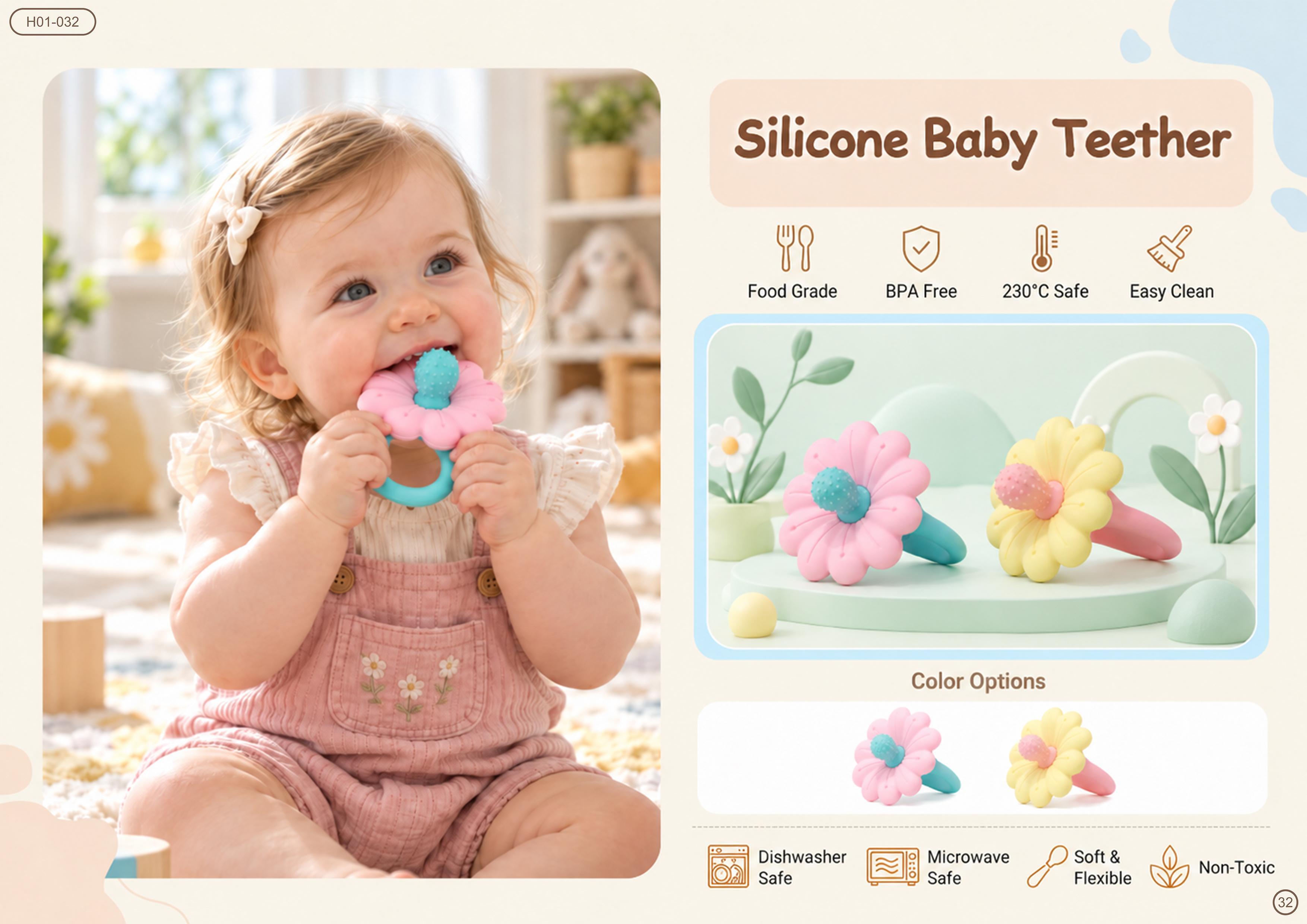 Silicone Baby Teether — Daisy